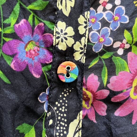 $349 NWD Johnny Was Silk Floral Long Sleeves Blouse Size S - Picture 7 of 11